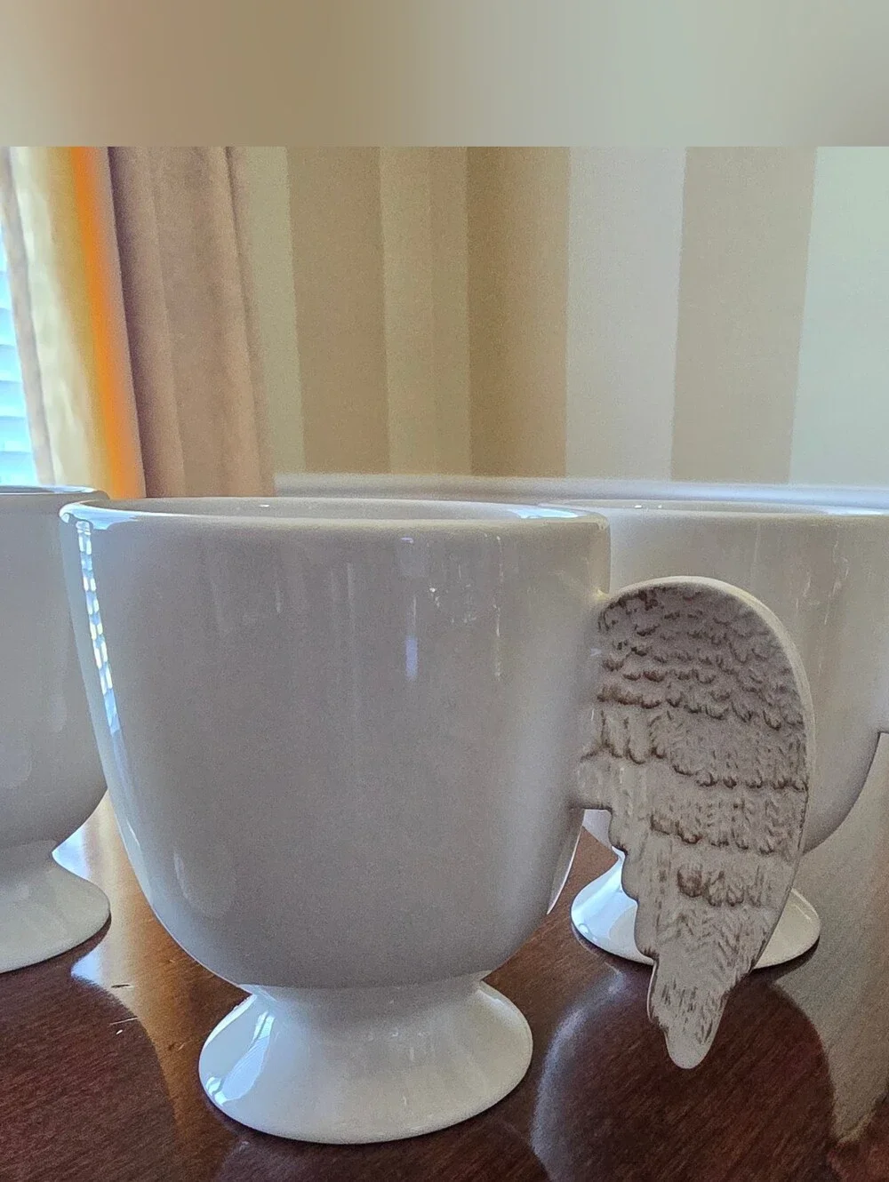 NIB Wisteria Coffee/Tea Mugs with Winged Handles! Gorgeous!